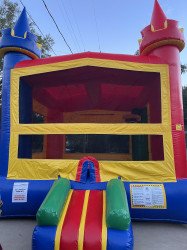 Rainbow bounce house